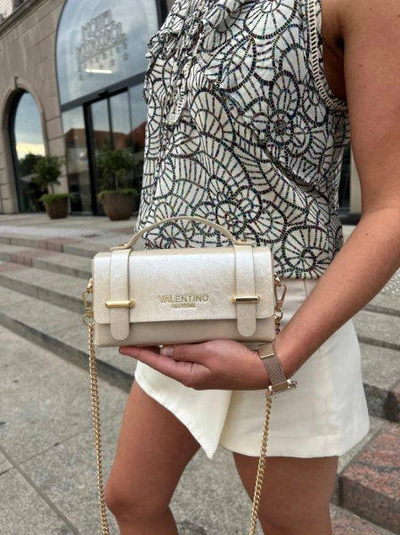 Valentino Creations mini torebka beżowo złota