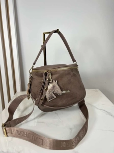 Laura Biaggi Torebka Listonoszka fango z konikiem taupe