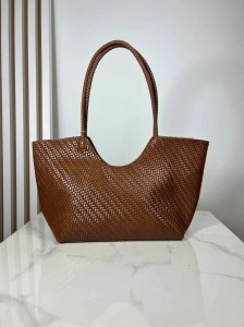 Torebka shopper pleciona brązowa