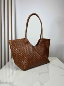 Torebka shopper pleciona brązowa