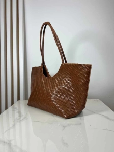 Torebka shopper pleciona brązowa
