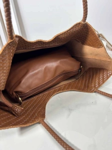Torebka shopper pleciona brązowa