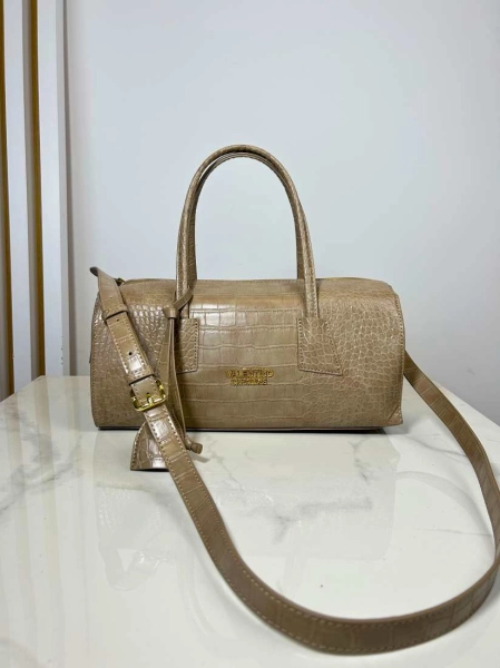Torebka Baguette Bag beżowa kroko