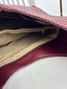 Torebka shopper pleciona z portfelikiem bordowa czerwona