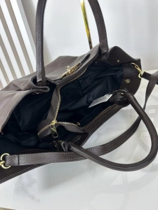 Laura Biaggi skórzana torba shopper brązowa czekoladowa