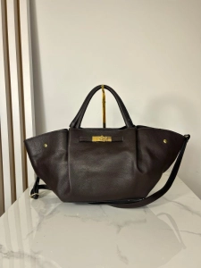 Laura Biaggi skórzana torba shopper brązowa czekoladowa
