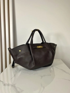 Laura Biaggi skórzana torba shopper brązowa czekoladowa