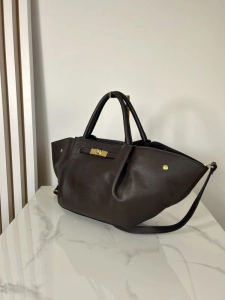 Laura Biaggi skórzana torba shopper brązowa czekoladowa