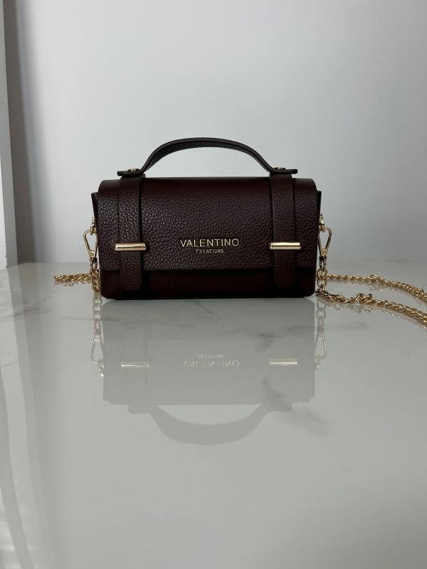 Valentino Creations mini torebka na łańcuszku brązowa czekoladowa