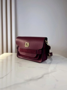 burgundowa torebka laura biaggi bordowa kuferek laura biaggi