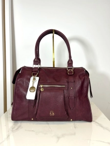 Lulu Castagnette torba shopper bordowa z medalionem