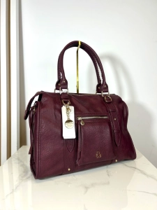 Lulu Castagnette torba shopper bordowa z medalionem