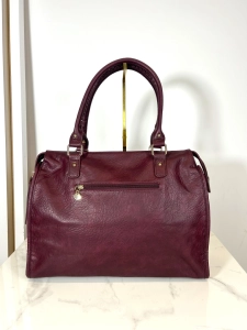 Lulu Castagnette torba shopper bordowa z medalionem
