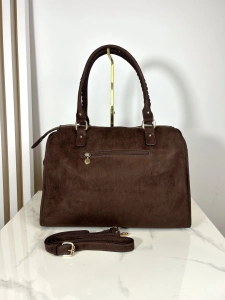 Lulu Castagnette torba shopper brązowa eko zamsz