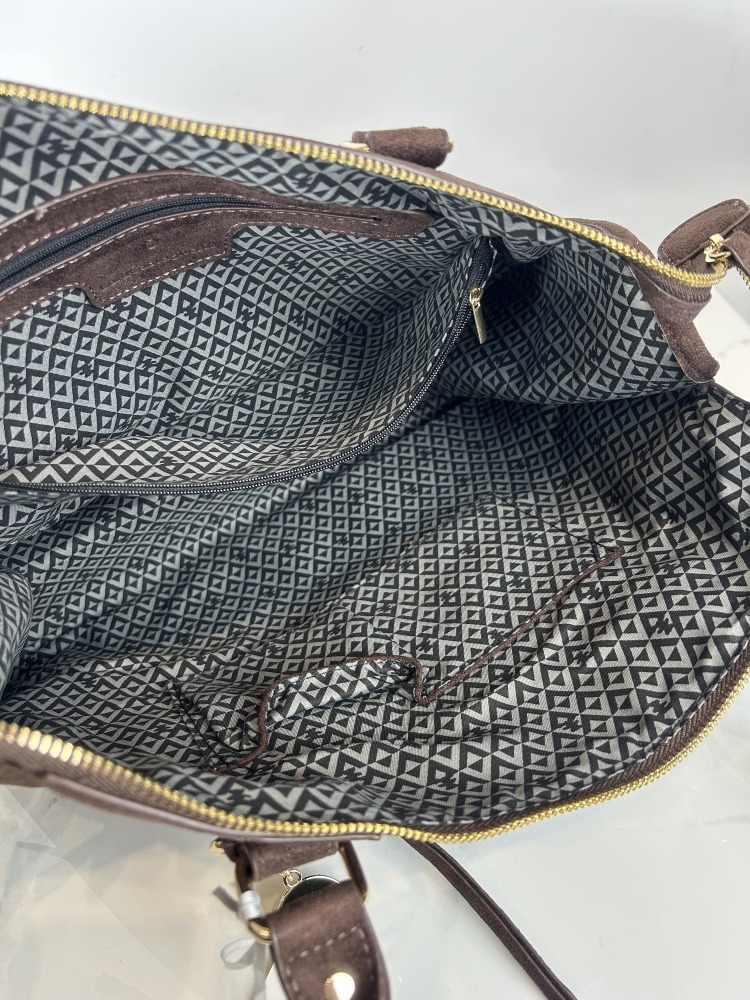 Lulu Castagnette torba shopper brązowa eko zamsz 