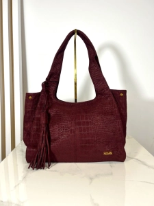Enrico Coveri torebka shopper bordowa ekozamsz