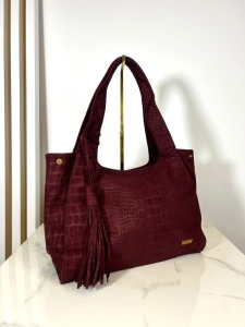 Enrico Coveri torebka shopper bordowa ekozamsz