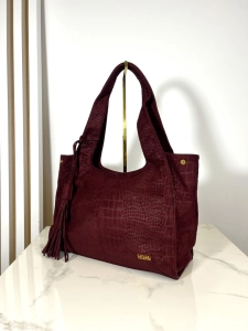 Enrico Coveri torebka shopper bordowa ekozamsz