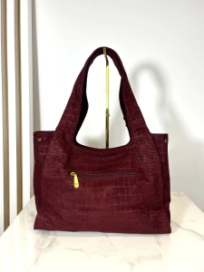 Enrico Coveri torebka shopper bordowa ekozamsz