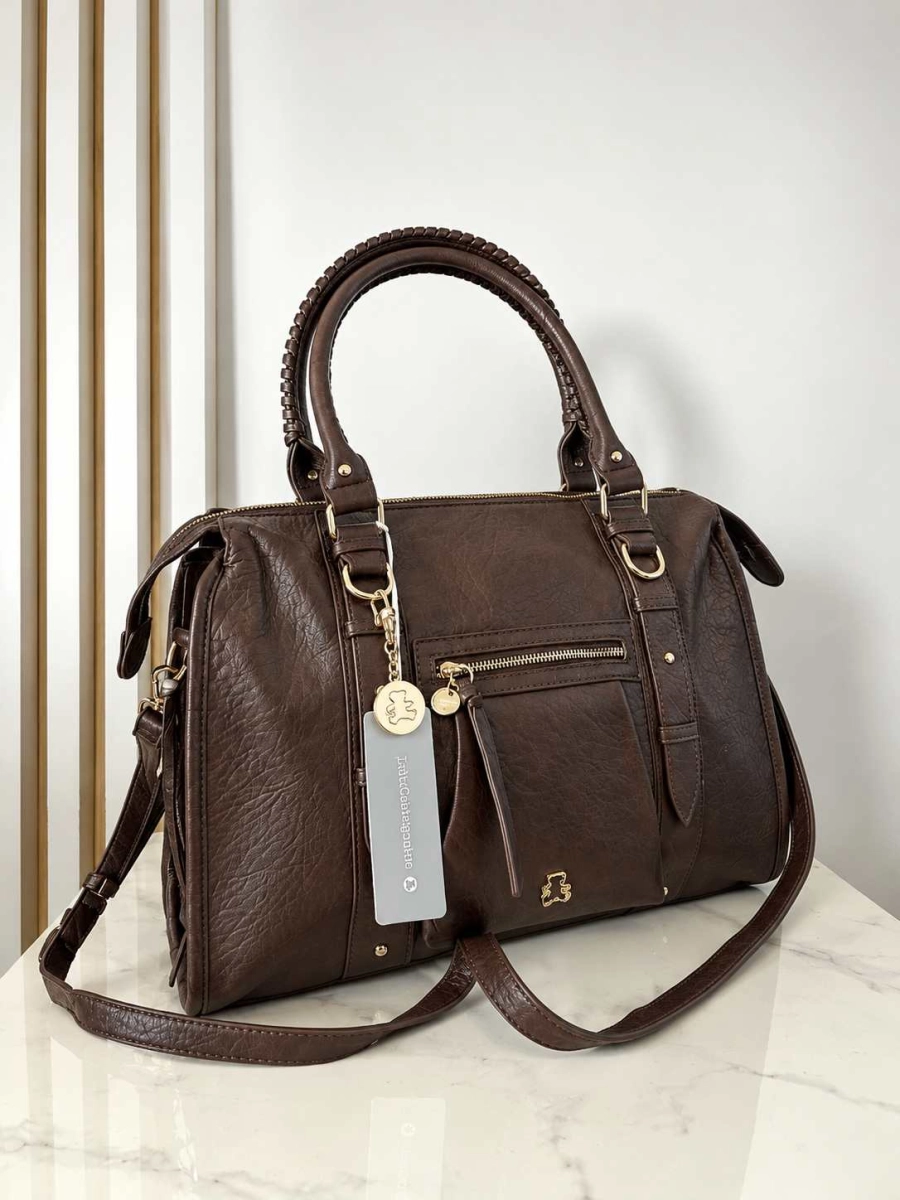 Lulu Castagnette torba shopper brązowa