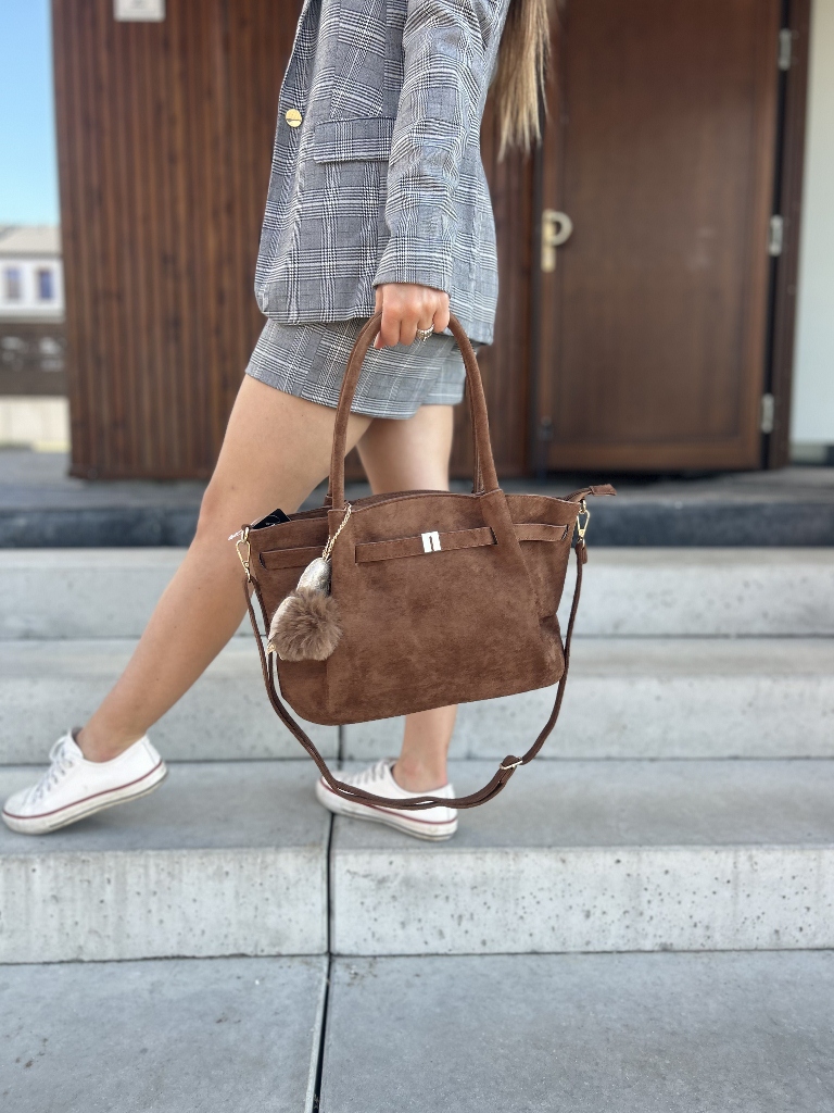 zamszowa torebka shopper